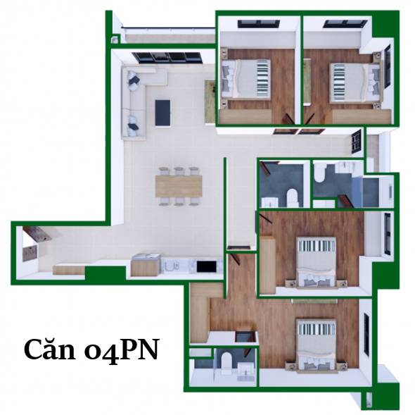 Căn hộ 4 phòng ngủ